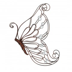 Декоративное настенное украшение "Бабочка с жемчужинками" металл, 35х6х45 см